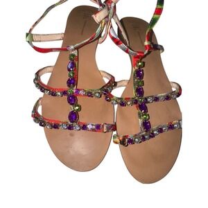 Sandals Womens 8 INC International Concept Rhinestone Multicolor Strappy Gypsiee